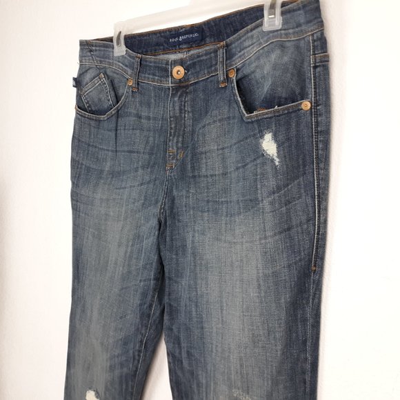 Rock Republic Kasandra Jeans Plus 18W Bootcut Distressed Medium Wash Blue Denim. - Picture 2 of 12